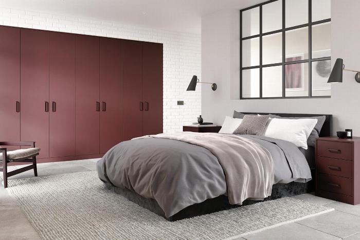Modern bedroom with bespoke wardrobe